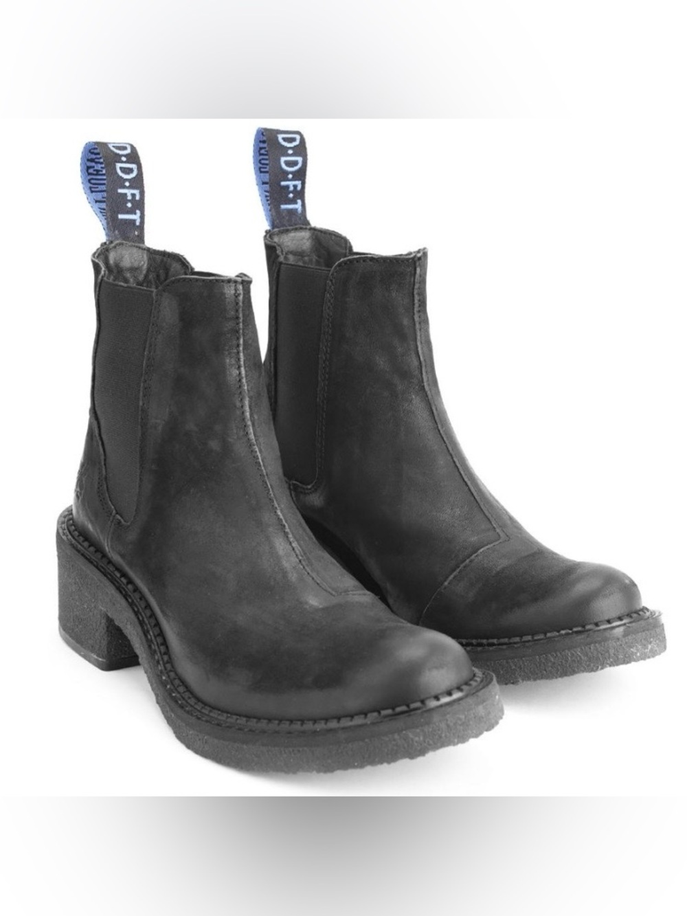 John Fluevog Slacker Nap Crepe Sole Black Chelsea Boot Women Size 6